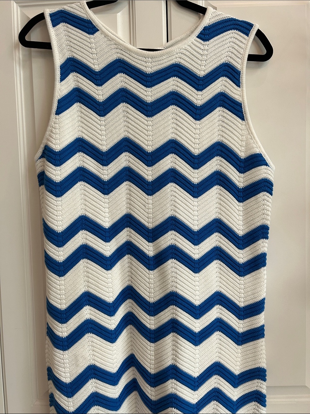 Tuckernuck Blue and White Chevron Knit Maxi Dress - Picture 2 of 8